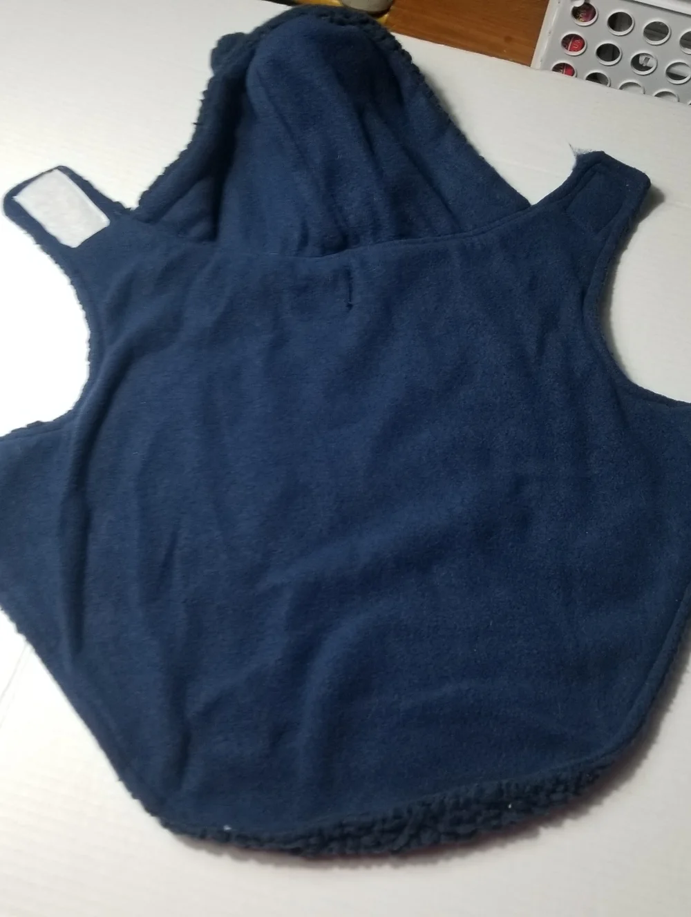 DOG BLUE SHERPA HOODIE COAT WITH EARS SIZE LARGE (RUNS SMALLER)